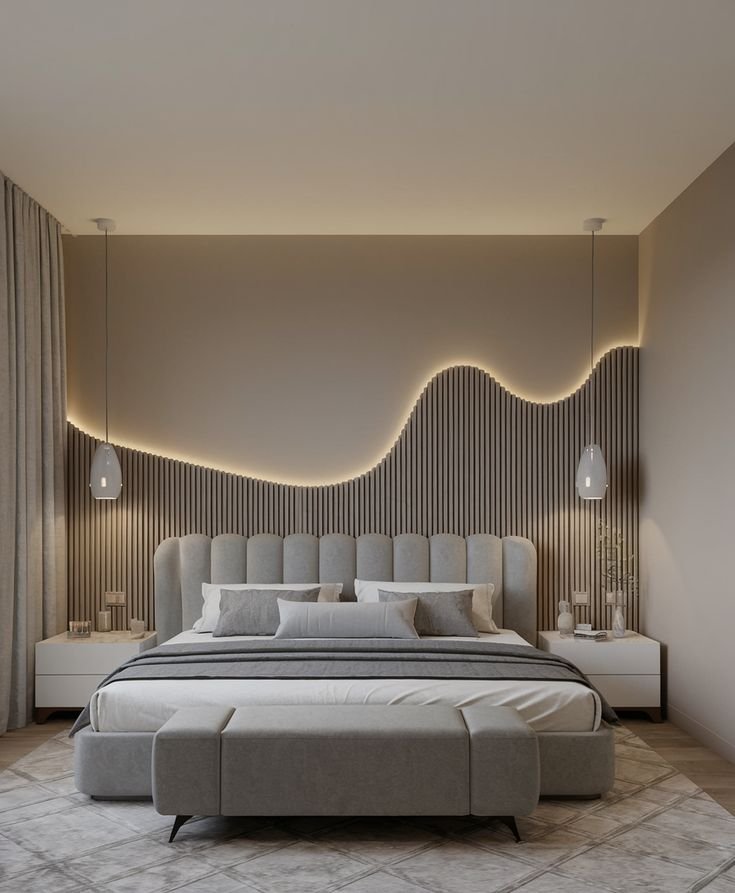 Luxury bedroom designed by the best interior designer in Kasheli