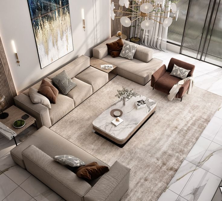Modern living room sets at the furniture shop in Kolshet