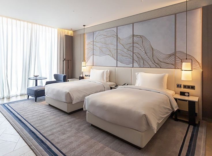 Luxury hotel lobby designed by professional hotel interior service in Bhiwandi