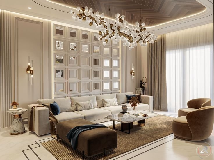 Modern living room interior in Kolshet with stylish décor