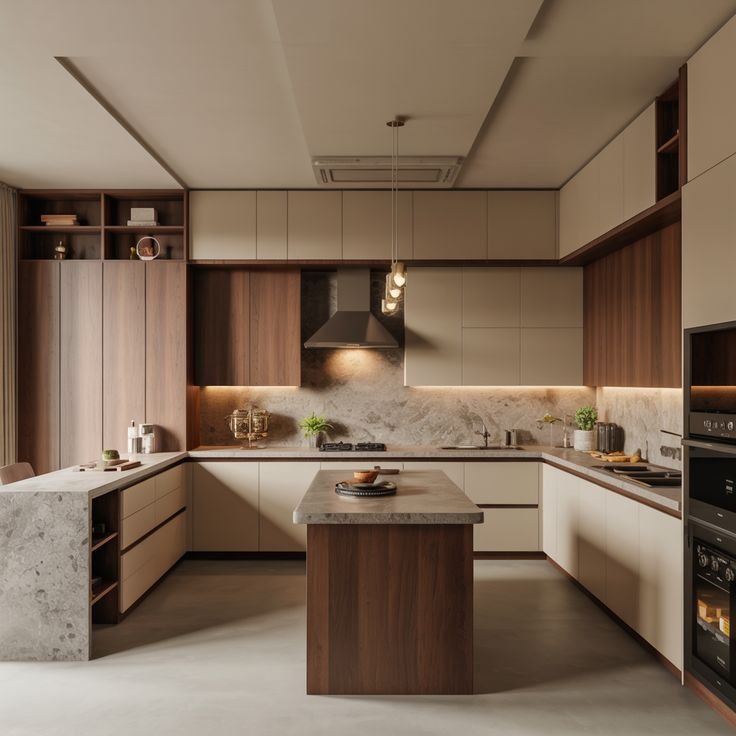 Modern modular kitchen and interior in Kolshet design setup