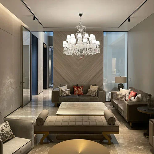 Modern living room design by residential interior service in Kasheli